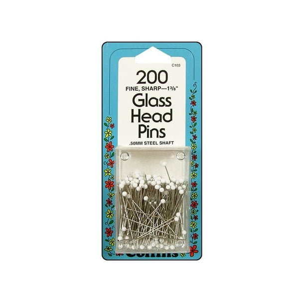 Collins Glass Head Pins 1 3/8" 200pc