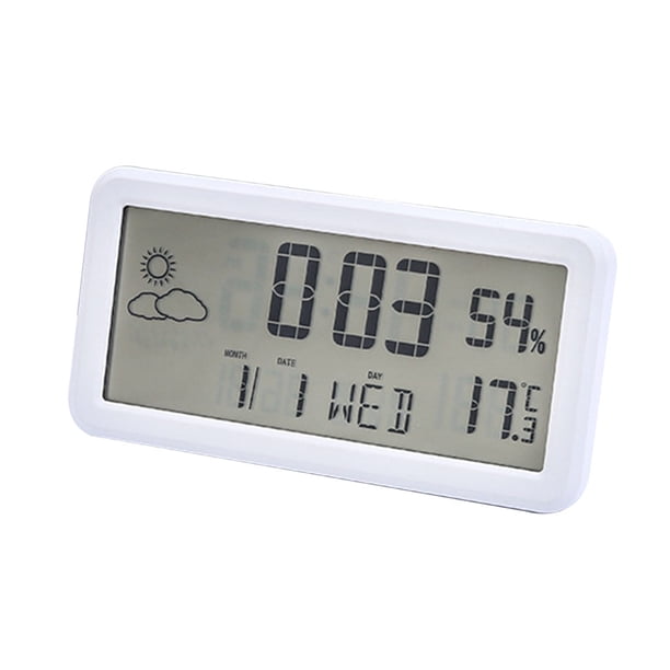 Moyic Reloj multifunción estilo Simple termómetro higrómetro Smart Home Meter negro blanco relojes para habitación accesorios de interior Electrodomésticos Blanco Moyic HA064513-02