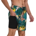 thumbnail image 2 of Kdxio Hawaiian Style Print Men's Swim Trunks with Compression Liner 7 Inch Inseam Quick Dry Swim Shorts, 2 of 7