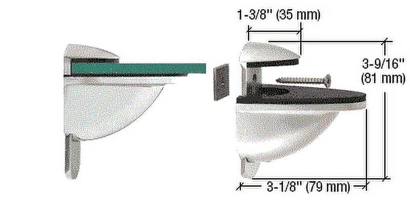 CRL DL661CH Polished Chrome Heavy-Duty Adjustable Shelf Bracket