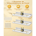thumbnail image 4 of Repisas Flotantes  Belug Madera Estantes 3pcs Blanco, 4 of 5
