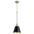 thumbnail image 2 of 877-3280 Quorum Lighting 1 Light Cone Pendant in Transitional style - 8 inches wide by 9.75 inches high-Blue/Aged Brass Finish    -Traditional, 2 of 4