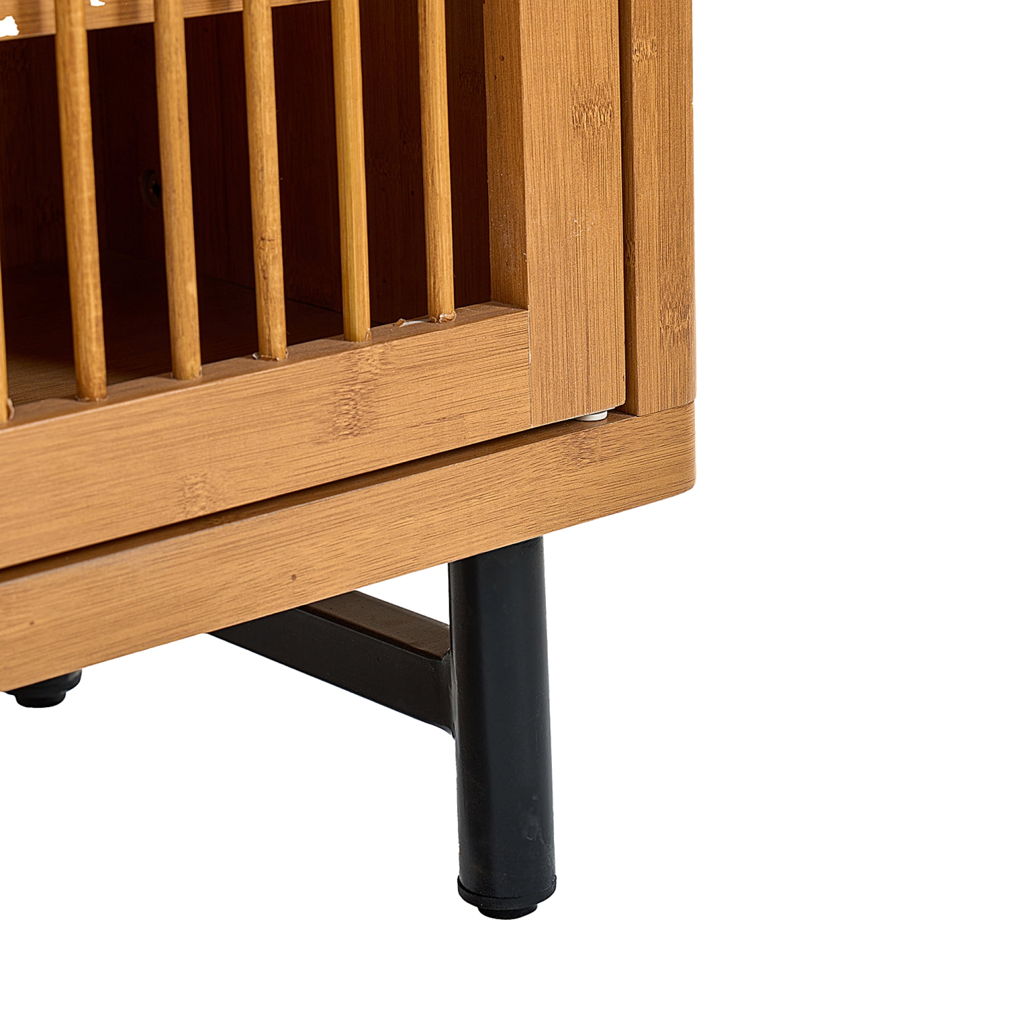 Leumius 6-Tier Wooden Shoe Cabinet with Shutter Doors, Modern Entryway Shoe Organizer with Adjustable Shelves, Freestanding Shoe Storage Rack for Entryway, Hallway and Living Room Natural