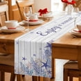 thumbnail image 5 of Purple Starfish Coastal Table Runner 90 Inches, Nautical Coral Ocean Wooden Bed Runner Dresser Scarves Tabletop for Indoor Outdoor Parties/Ceremony/Banquet, 13" x 90", 5 of 9