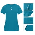 thumbnail image 7 of WRFWUL Womens Scrubs 2 Piece Set Short Sleeve V Neck Top Elastic Waist Jogger Pants Set Nurse Uniform Scrubs Workwear, 7 of 7