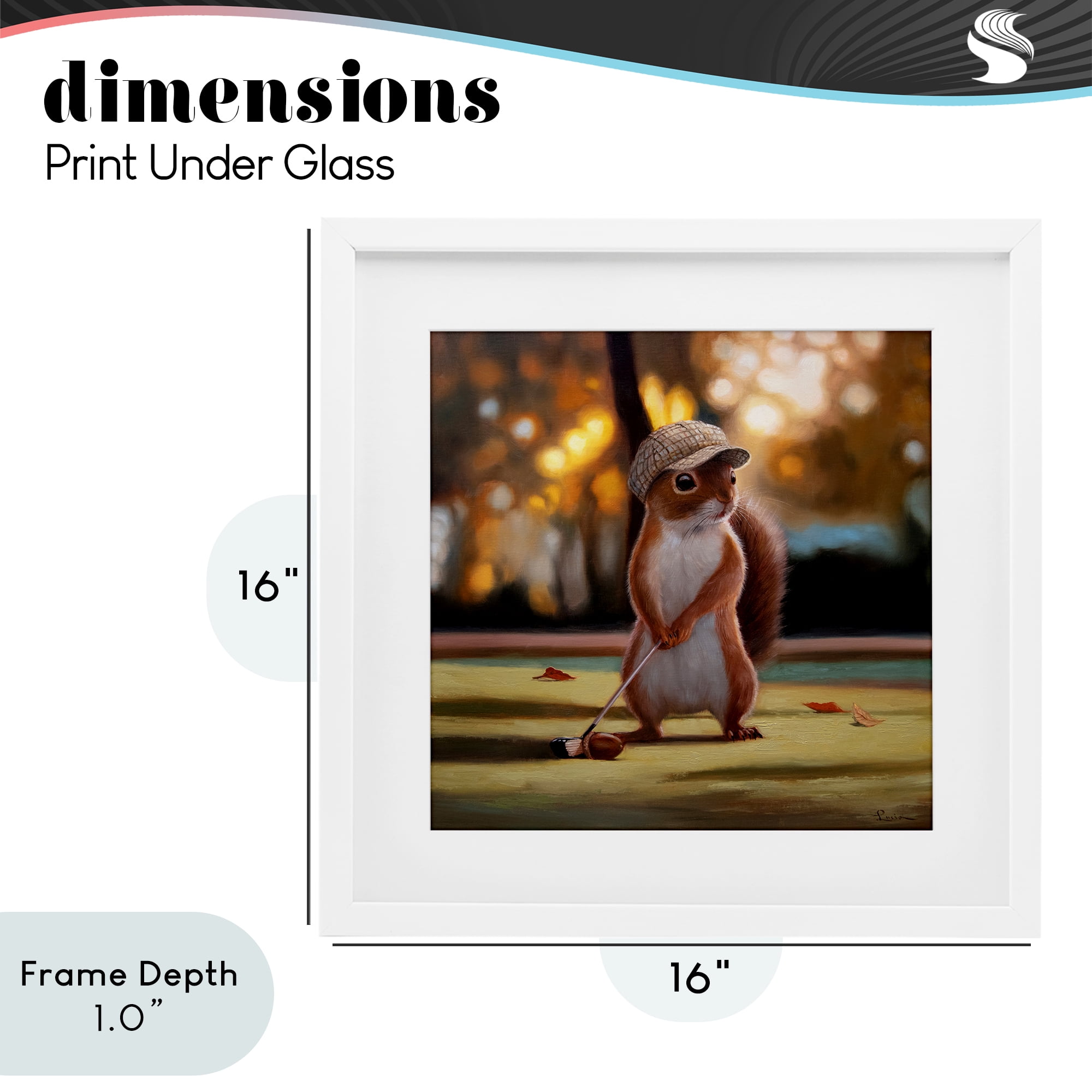 Stupell Industries Golf Nut Squirrel White Framed Print Under Glass, design by Lucia Heffernan