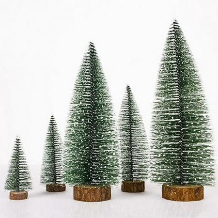 Snowy Christmas Decorations Artificial Mini Christmas Trees Tabletop Trees Snow Ornaments for Christmas Party Home Decoration ()