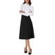 thumbnail image 2 of Falda midi plisada de oficina de trabajo de cintura alta para mujer Inspire Chic XS negra, 2 of 6