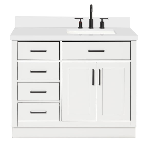 Ariel T043srwqrvo Hepburn 43" Free Standing Single Basin Vanity Set - White