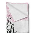 thumbnail image 2 of Live Laugh Love Soft Flannel Fleece Blanket, Abstract Pink Toned Brush Strokes Backdrop with Hand Lettering Words, Cozy Plush for Indoor and Outdoor Use, 70" x 90", Blush Black White, by Ambesonne, 2 of 5