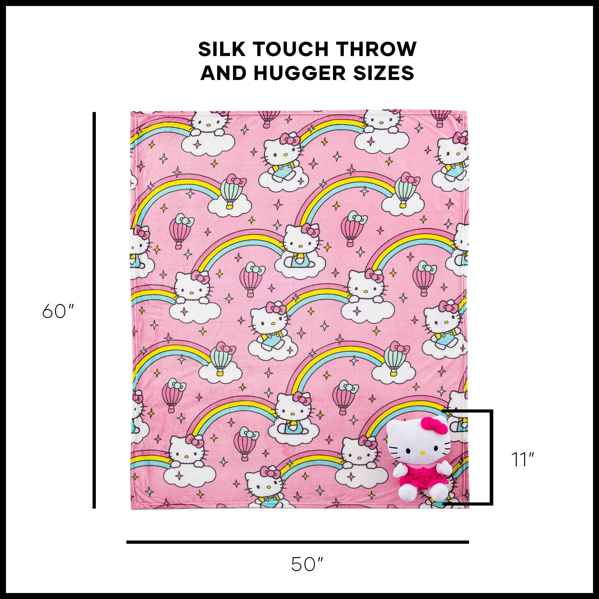 Hello Kitty Silk Touch Throw with Hugger, 50 x 60, Pink