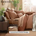 thumbnail image 3 of Amberspace Cationic Dyeing 7-piece Bed in a Bag Comforter Set with Sheets,Autumn Leaf,Queen, 3 of 6
