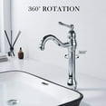 thumbnail image 2 of High Sink Faucet 360 ° Rotating Single Handle Bathroom Sink Faucet Single Hole Sink Faucet Lever Sink Faucet, Chrome Plated, 2 of 5