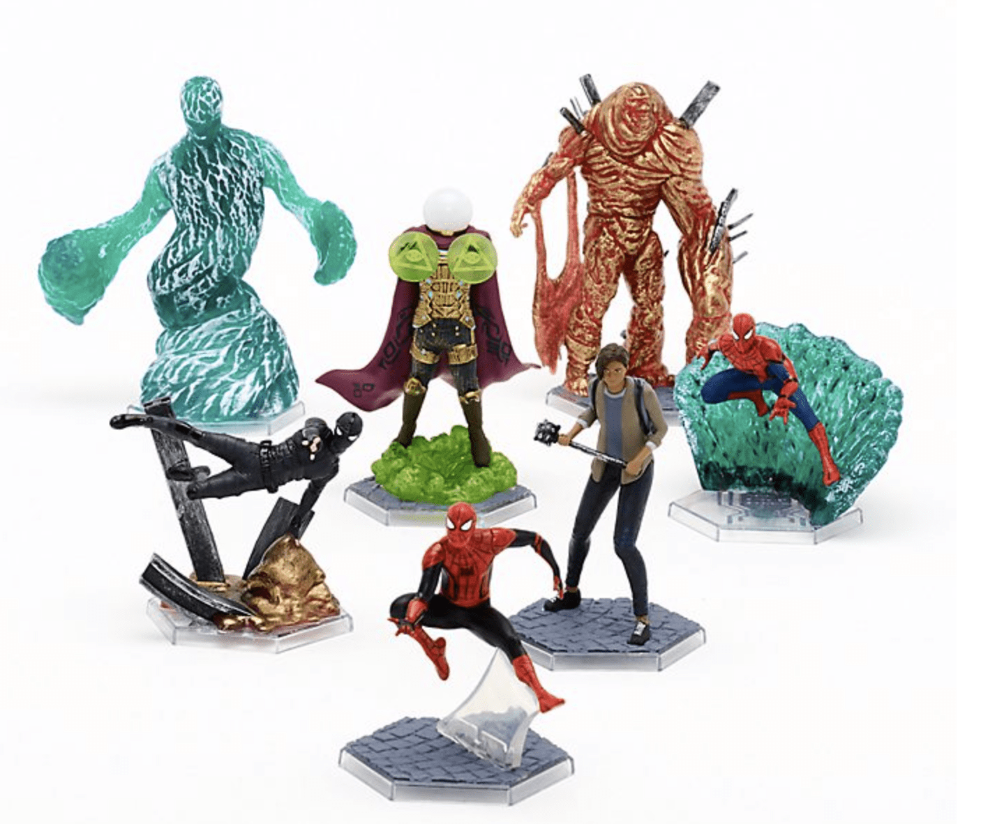 disney spiderman figurine set