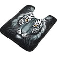thumbnail image 7 of Coolnut Tiger Black & White Toilet Rugs U-Shaped Absorbent Non-Slip Bath Rug Soft Polyester Fiber Machine Washable Bathroom Mats 24x16 Inches Home Decor, 7 of 7