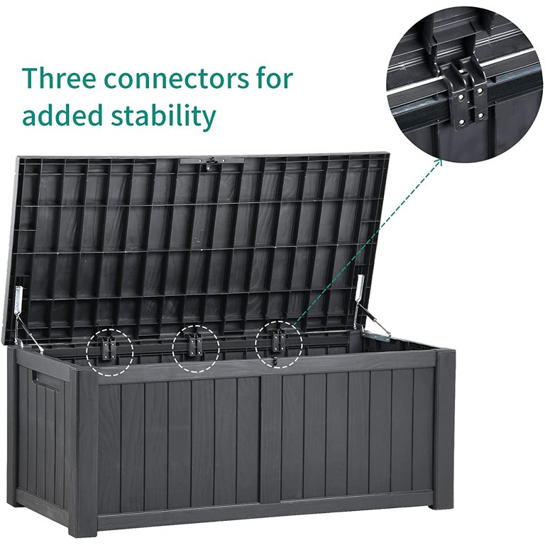 Yitahome 120 Gallon Resin Deck Box Large Outdoor Waterproof