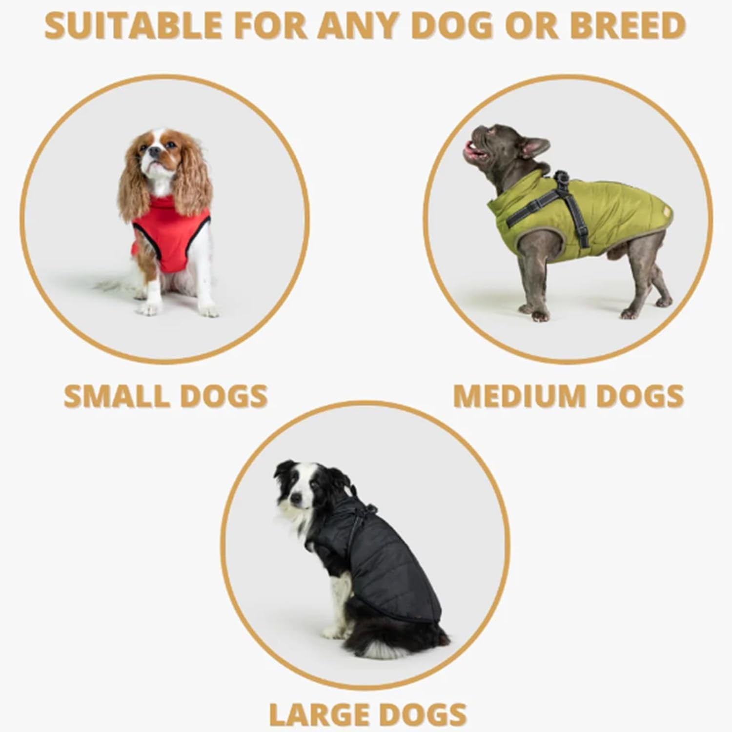 Waterproof Winter Jacket with Built-in Harness,Fleece Dog Vest,Waterproof Windproof Winter Warm Coats Jacket for All Dogs/Cats