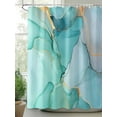 thumbnail image 2 of Abstract Teal Shower Curtain, Aqua Marble Cracks Texture Crystal Modern Waterproof Shower Curtain Set with 12 Hooks Lightweight Washable Fabric Shower Curtains for Bathroom 72x84 Inches, 2 of 6