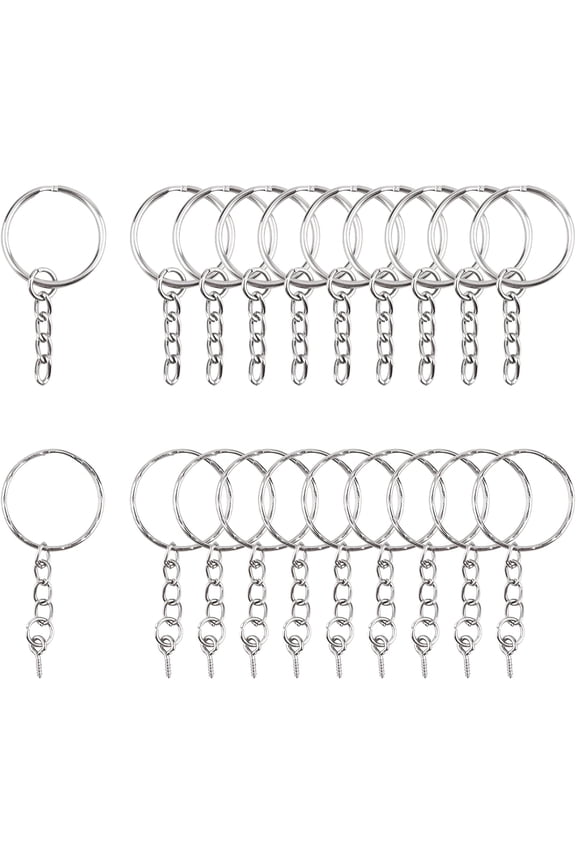 50 Pieces Stainless Steel Keyring Split Key Rings Keychain Connector Jump Ring 5mm-25mm for Jewelry Craft Making, Home Car Key, Dog Tags (10mm)