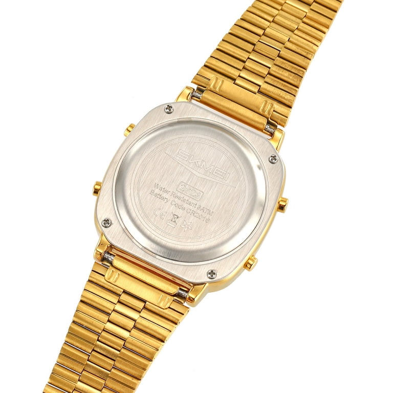 Gold Vintage Digital Watch With Stainless Steel Band  display picture 1