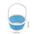 thumbnail image 3 of CuiLiyq Easter Woven Basket with Handles, Round Mini Plastic Basket Bin, Empty Gift Basket Small Storage Organizer for Easter Egg Hunt, Party Treats Picnic and Favors, 5.12" x 2.76", Blue, 3 of 6