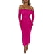 thumbnail image 1 of Vestido Maxi Ajustado PRETTYGARDEN con Hombros Descubiertos Rosa M, 1 of 8