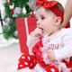thumbnail image 2 of EeaseMX Precioso mono de bebé, calcetines navideños para niños pequeños, vestidos estampados, vestido de malla, vestido navideño para recién nacidos, traje adecuado para 0 a 3 meses, talla S, 2 of 7