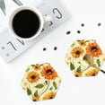 thumbnail image 4 of Zufioo Sunflowers And Butterflies Print Leather Coaster Set, Decorative PVC Coasters 4-pack - Scald and Stain-resistant, Suitable for Home, Cafes, Restaurants-Hexagon, 4 of 6