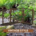 thumbnail image 2 of 3.3FT Metal Arch Zen Garden Bridge with Safety Siderails, Decorative Footbridge, Delicate Floral Scrollwork for Stream, Fish Pond, Brown, 2 of 9