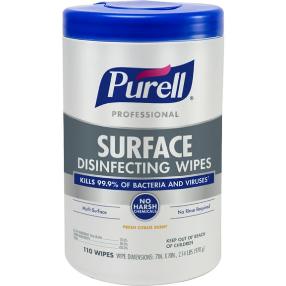 PURELL 9342-06 Professional Surface Disinfecting Wipes 110 Wipes/Canister