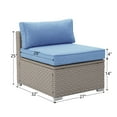 thumbnail image 4 of COSIEST Outdoor Warm Grey Wicker Armless Chair with Cushions, Pillow, 4 of 5