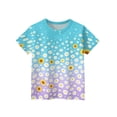 thumbnail image 3 of Abcomgle Girls Tshirts 7-8 Years Old Summer Short Sleeve Toddler Girls T-Shirts Daisy Sunflower Print Tshirt Trendy Crewneck Cotton Tops, 3 of 5