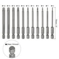 thumbnail image 2 of Uxcell 11PCS T6-T40 Torx Security Screwdriver Bit Set S2 Steel Magnetic Tamper Resistant Star Drive Drill Bit 3" Long, 2 of 5