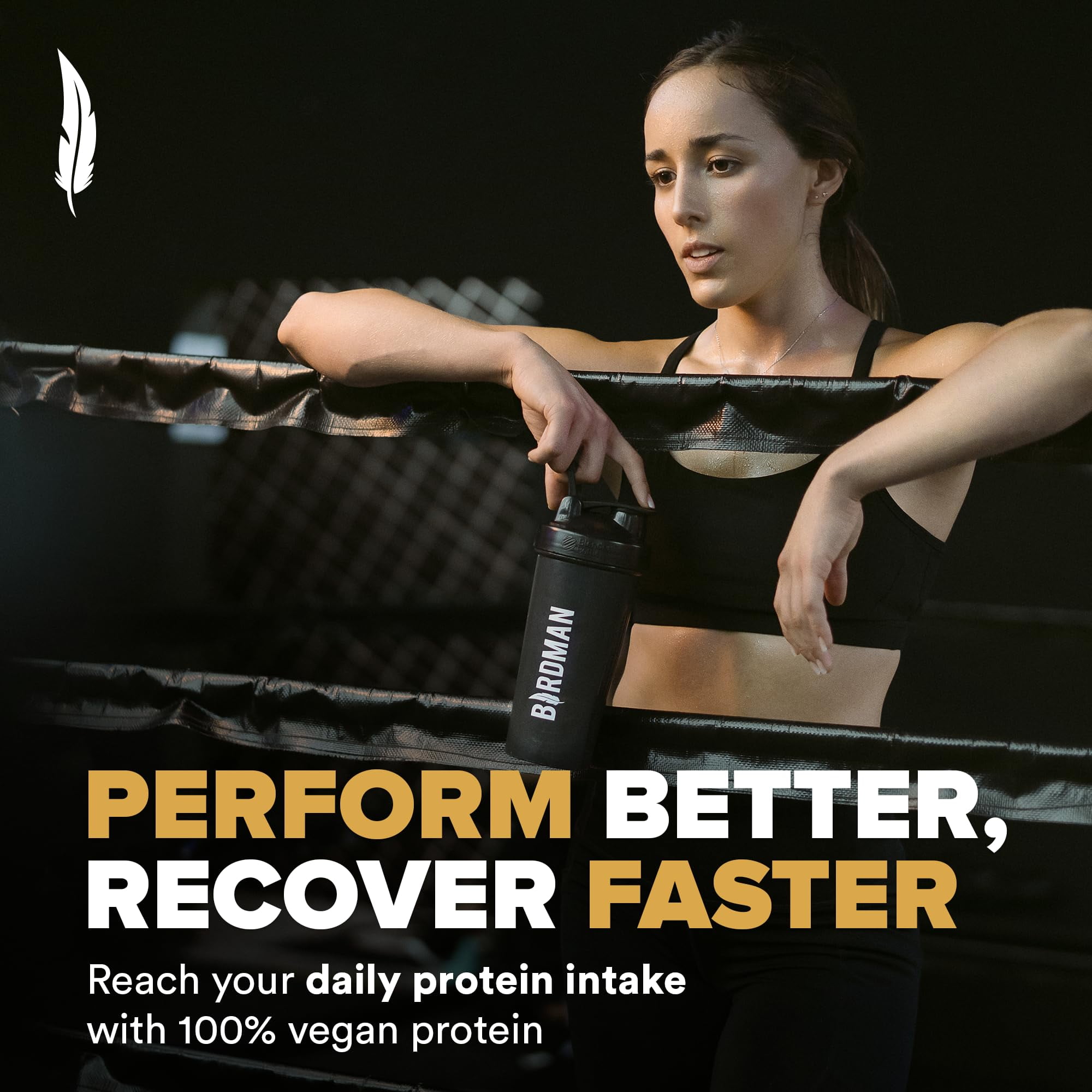 BIRDMAN Falcon Performance Vegan Protein Powder with Creatine, Vanilla Flavor, 49 Servings, 5lb