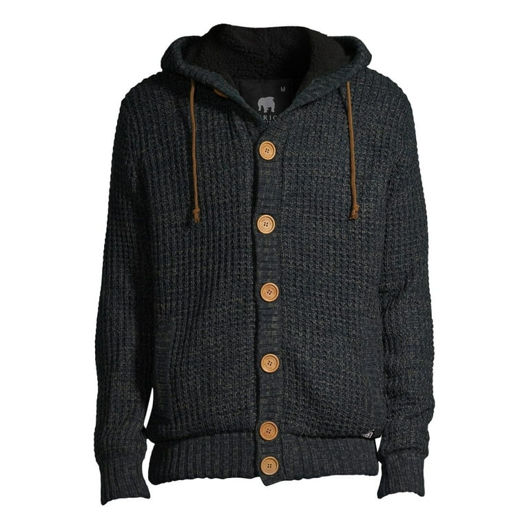 American Stitch Men s Long Sleeve Hooded Knit Sweater Sizes S XXL