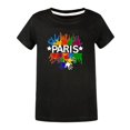 thumbnail image 3 of Rovga Girl T Shirt 7-8 Years Short Sleeve Cartoon Prints Children Childs Summer Letter Printed Shirt Blouse Top Tunic Clothes Crer Neck Adorable Playsuit Black, 3 of 4