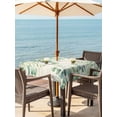 thumbnail image 3 of Outdoor Tablecloth with Umbrella Hole for Patio/Picnic/Party/Camping, Green Waterproof Table Cloth Square Cover Washable, Eucalyptus Leaves (54"x 54"), 3 of 8