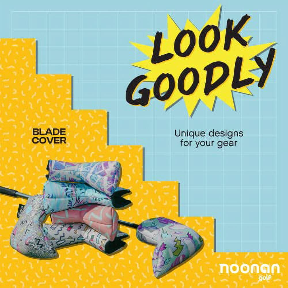 Noonan Golf Putter Cover - Magnetic Blade Golf Club Cover - Fleece Lined & Water Resistant - Fun, Creative & Unique Headcover Designs (Zesty Zig Zag)