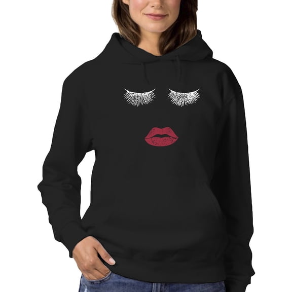 Closed Eyes And Lips Hoodie Women -GoatDeals Designs, Female 3X-Large