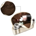 thumbnail image 4 of Bolsa de maquillaje Jessyline, grande, lujosa, de piel vegana, color beige, 4 of 6