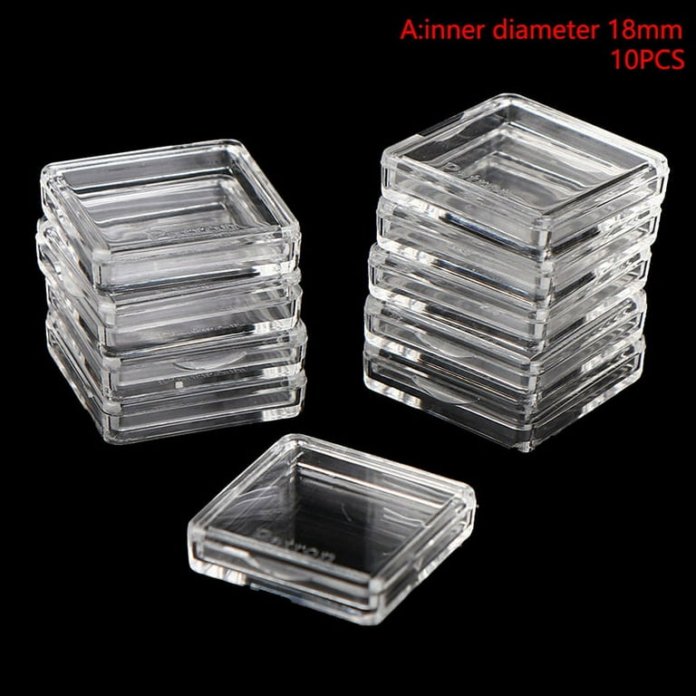 JETTINGBUY 10PCS Square Clear Protector Containers Case For Token Board Game  Holder Boxes 