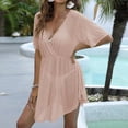 thumbnail image 5 of BOBOGOJP Women Swimsuit Swim Cover Up 2026 Summer Bathing Suit Swimwear Sheer Beach Vacation Outfits Beige for Size One Size, 5 of 7