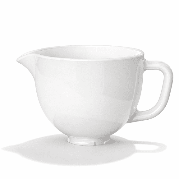 GVODE 5 Quart White Ceramic Bowl for KitchenAid Tilt Head Stand Mixers