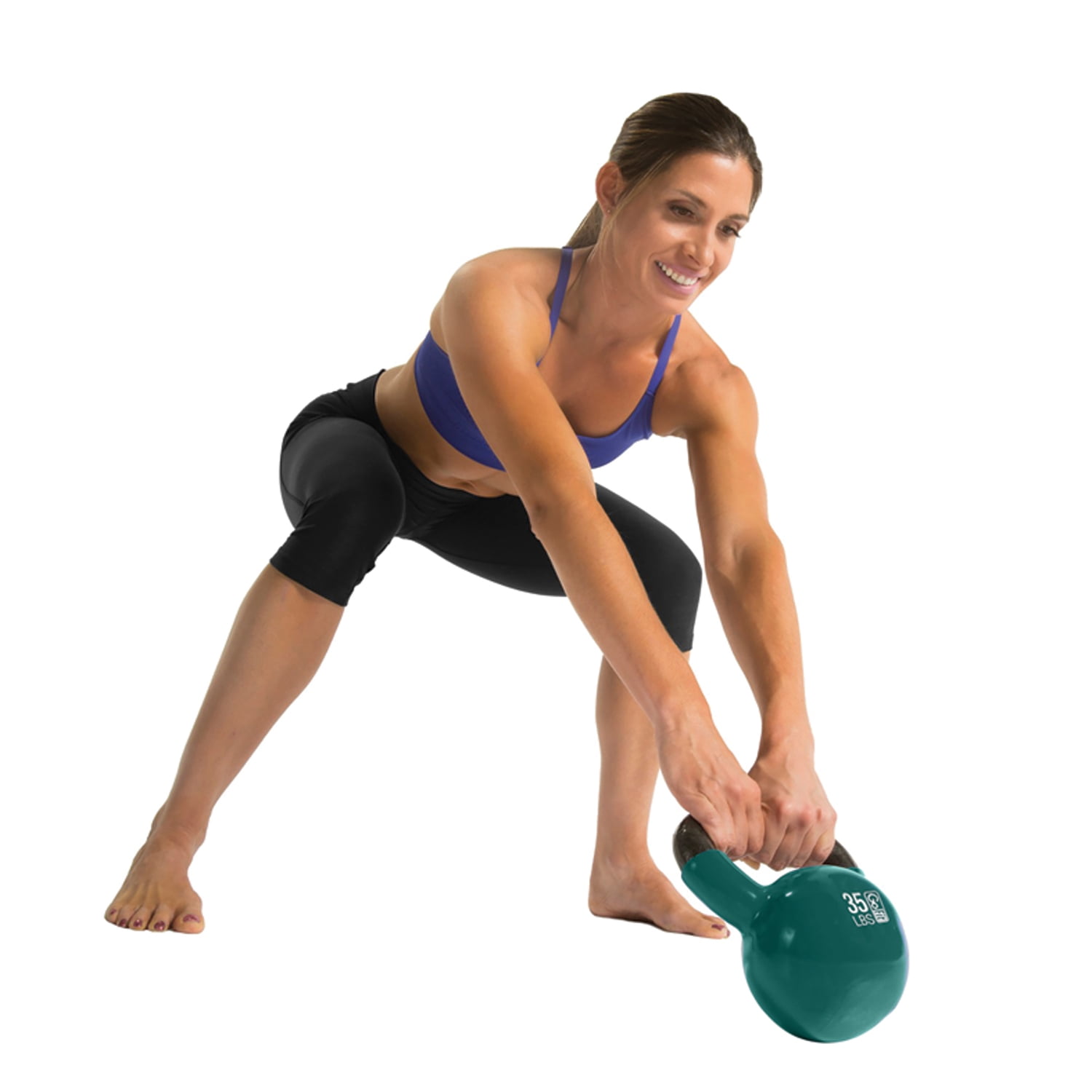 GoFit Kettlebell with DVD, 35 lbs., Green, GF-KBELL35