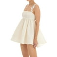 thumbnail image 3 of Coduop Women's Spaghetti Strap Sling Dress Sleeveless Cross Tie-Up Backless Short A-line Dress, 3 of 5