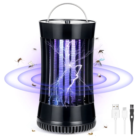HIBIBUD Bug Zapper,Indoor and Outdoor Mosquito Zapper Trap,Portable Electric Fly Trap,Mosquito Zapper Indoor-Black