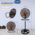 thumbnail image 2 of Ventilador Trakki Shops 18 3en1 Turbo V18312 Pedestal Piso Xtellar negro, 2 of 3