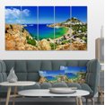 thumbnail image 1 of Lindos Bay Greece Panorama - Landscape Photography Canvas Print, 1 of 3
