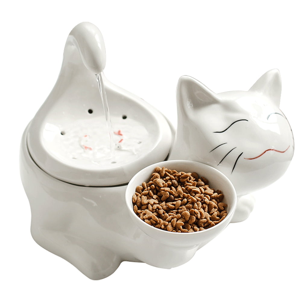 In werkelijkheid attribuut Bad 360 Ceramic Pet Fountain Advanced Cat Water Drinking Fountain Bowl with  Replacement Filters and Foam for Cat and Dogs - Walmart.com