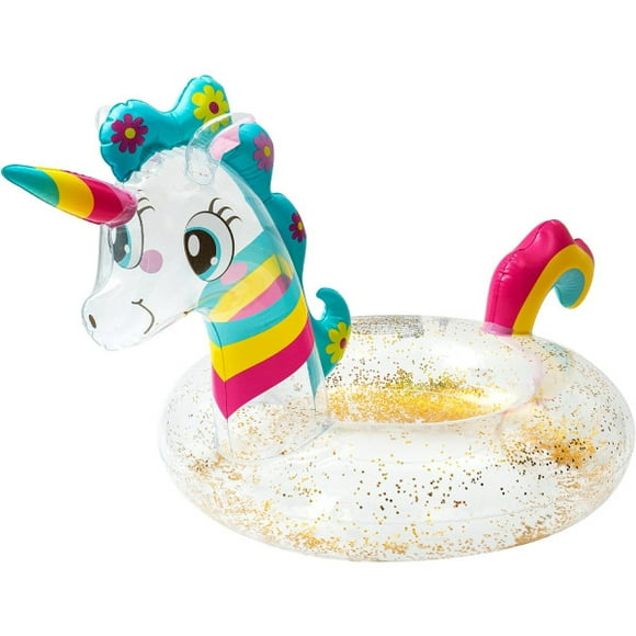 Unicorn float inflatable pool ring with glitter swim ring boat swimming pool inflatable toys pool party summer toys